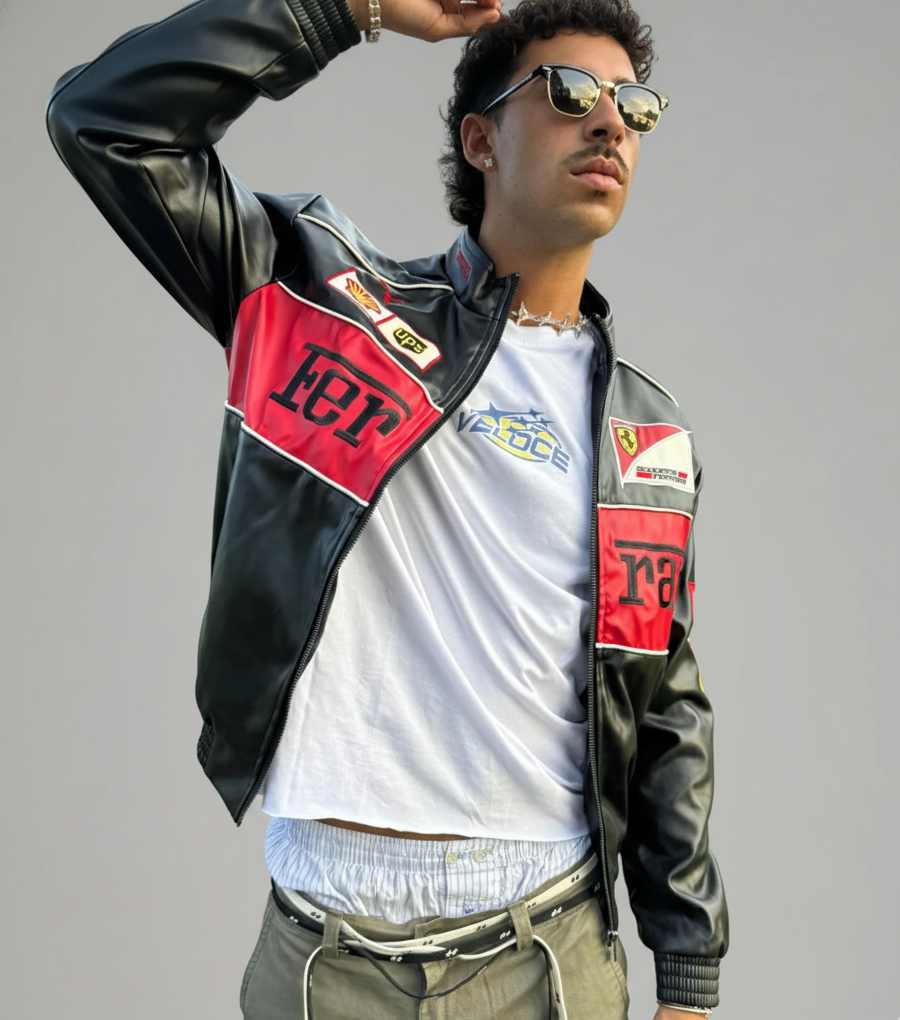 Racing Leather Jacket V1 - פרארי