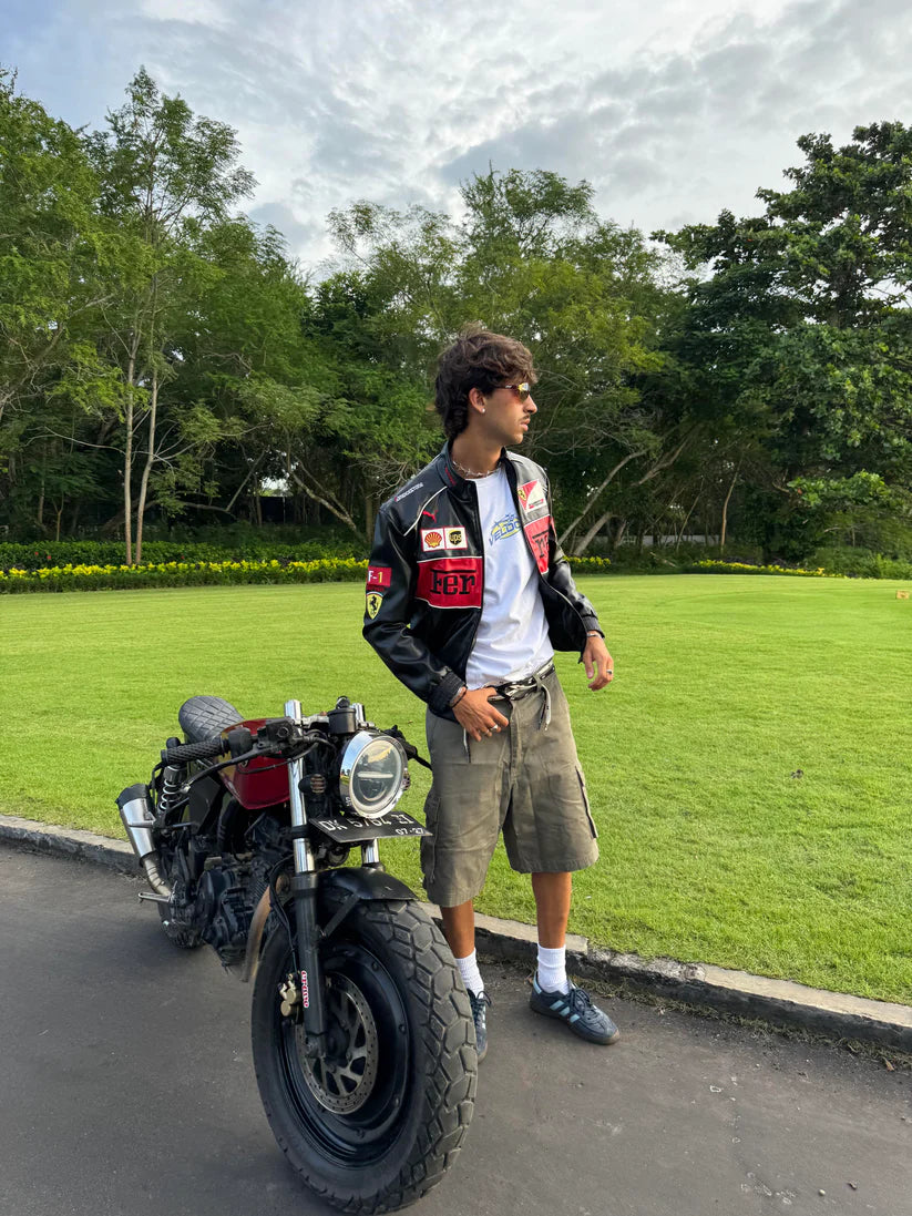 Racing Leather Jacket V1 - פרארי