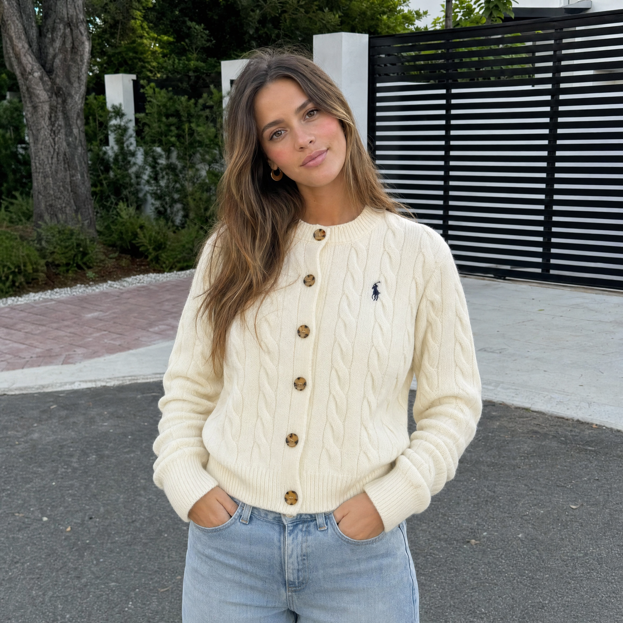 POLO | CREAM סריג קרדיגן נשים