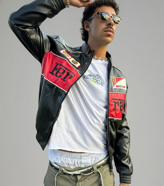Racing Leather Jacket V1 - פרארי