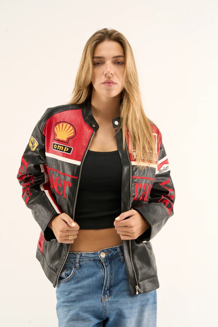 Racing Leather Jacket V2 - פרארי