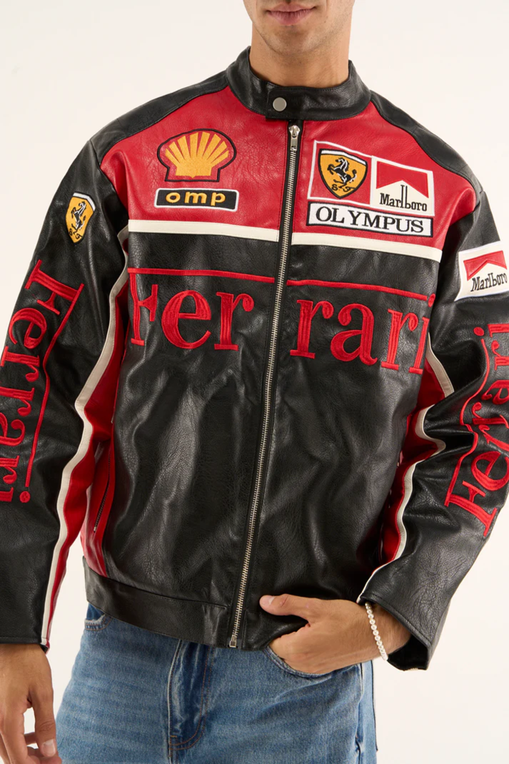 Racing Leather Jacket V2 - פרארי
